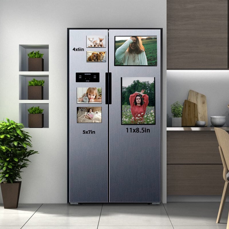 Mingting Magnetic Picture Frame  Holds 8.5x11 Inches Pictures  Reusable Black Magnet Fridge Photo Sleeves for Refrigerator  Locker Office Cabinet (6Pcs Black) - Image 5