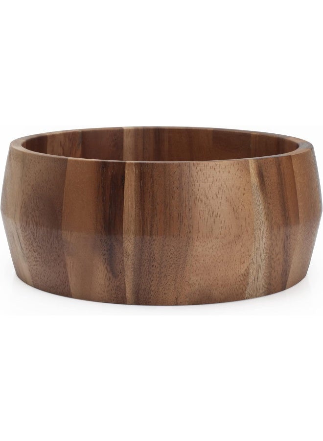 بيلي وعاء تقديم بيللي أكاسيا دائري للفواكه والسلطات، كبير، قطر 24 × ارتفاع 10 سم - Image 1