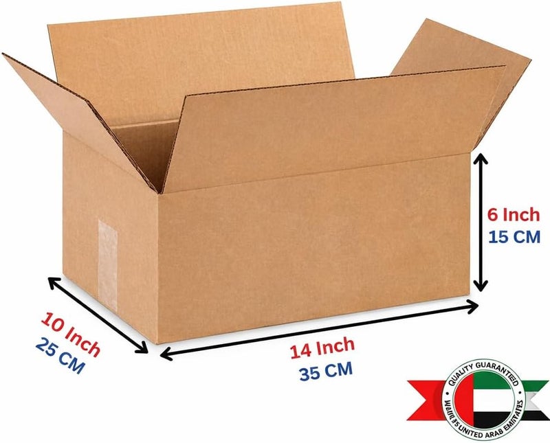 AL FAKHAMA 5 Pack Medium Moving & Shipping Boxes - 3-Layer Corrugated Packing Boxes (35 CM x 26 CM x 15 CM) - Image 3