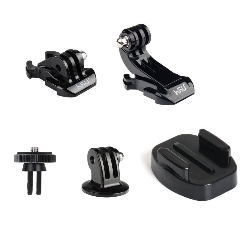 HSU Basic Adapter Grab Bag for GoPro - 13pcs Kit Including Quick Release Buckle, J-Hook Buckle, 3-Way Pivot Arms, Tripod Mount, Curved Extension Arm and Thumbscrews - Image 2