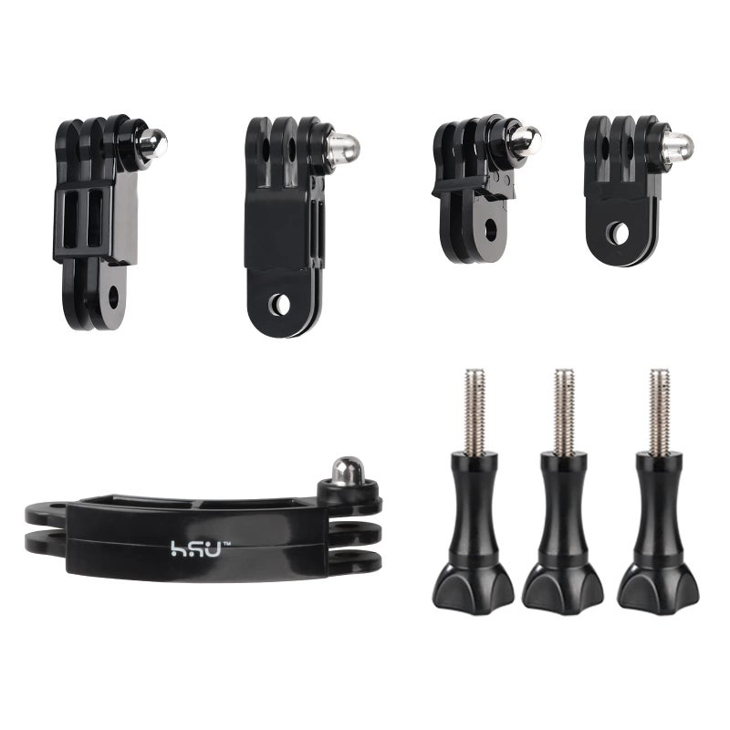 HSU Basic Adapter Grab Bag for GoPro - 13pcs Kit Including Quick Release Buckle, J-Hook Buckle, 3-Way Pivot Arms, Tripod Mount, Curved Extension Arm and Thumbscrews - Image 3