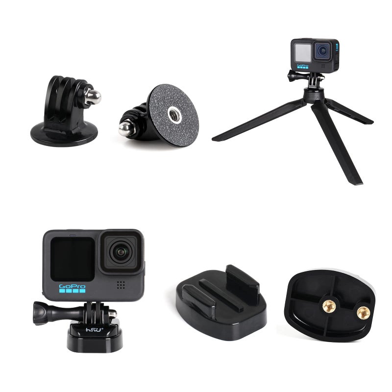 HSU Basic Adapter Grab Bag for GoPro - 13pcs Kit Including Quick Release Buckle, J-Hook Buckle, 3-Way Pivot Arms, Tripod Mount, Curved Extension Arm and Thumbscrews - Image 4