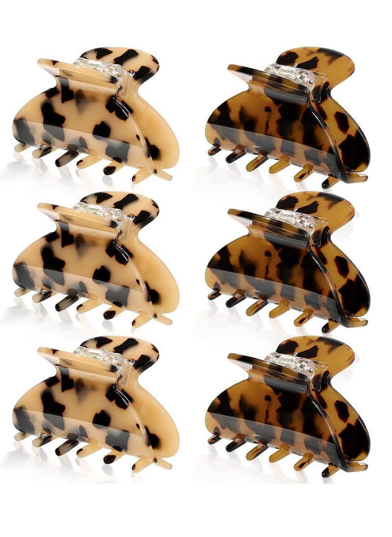 WILLBOND 6 Pieces Medium Hair Claw Clips for Thin Hair 2.6 Inch Tortoise Shell Hair Clip Banana Clips Jaw Clips French Style Barrettes hair Clip Accessories for Women Girls(Vivid Patterns)  - Image 1