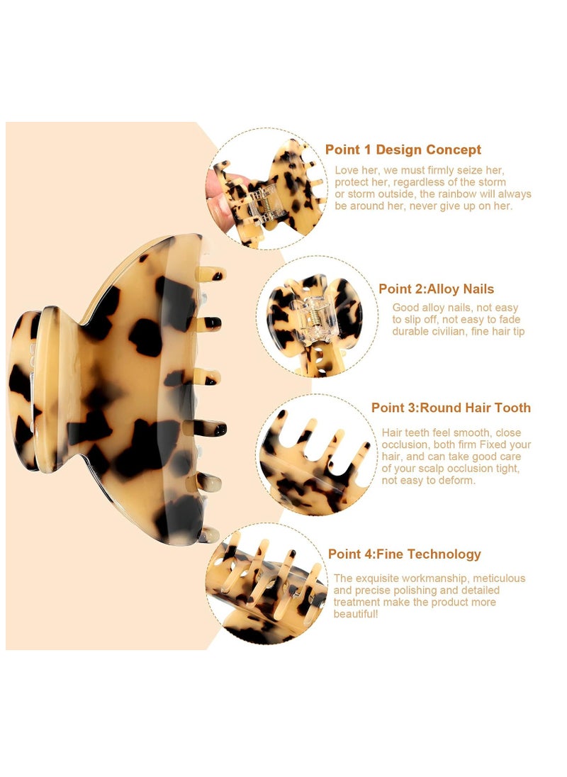 WILLBOND 6 Pieces Medium Hair Claw Clips for Thin Hair 2.6 Inch Tortoise Shell Hair Clip Banana Clips Jaw Clips French Style Barrettes hair Clip Accessories for Women Girls(Vivid Patterns)  - Image 3