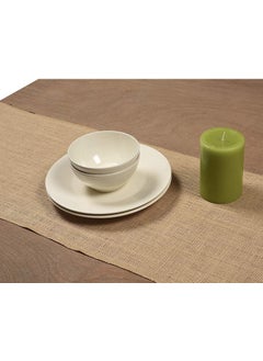 Home Buy HOME BUY Burlap Table Runner ,Shelf Liner ,Drawer Long Burlap Roll Fabric Rolls one Sided Laminated Waterproof Jute, Burlap Runner for Weddings, Home Decorations and Crafts (30CM X 2M , Brown)  - Image 2