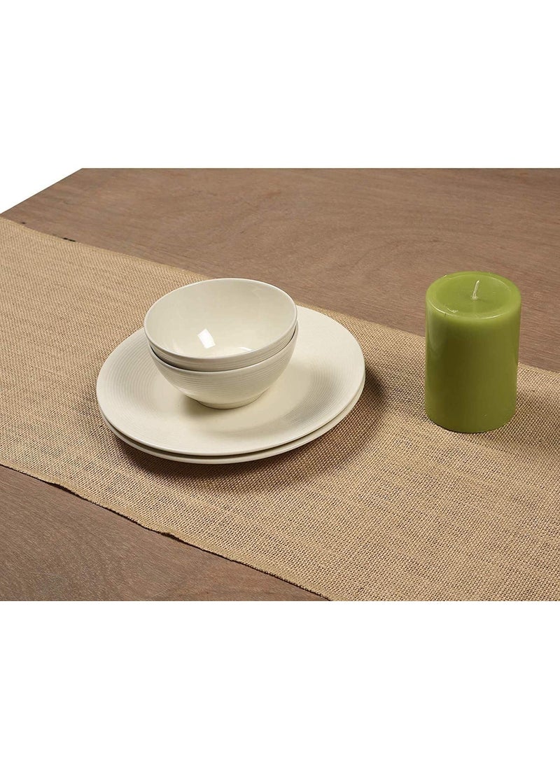 Home Buy - HOME BUY Burlap Table Runner ,Shelf Liner ,Drawer Long Burlap Roll Fabric Rolls one Sided Laminated Waterproof Jute, Burlap Runner for Weddings, Home Decorations and Crafts (30CM X 2M , Brown) - Image 1