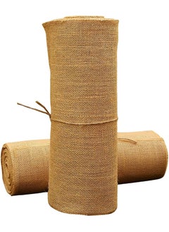 Home Buy HOME BUY Burlap Table Runner ,Shelf Liner ,Drawer Long Burlap Roll Fabric Rolls one Sided Laminated Waterproof Jute, Burlap Runner for Weddings, Home Decorations and Crafts (30CM X 2M , Brown)  - Image 1