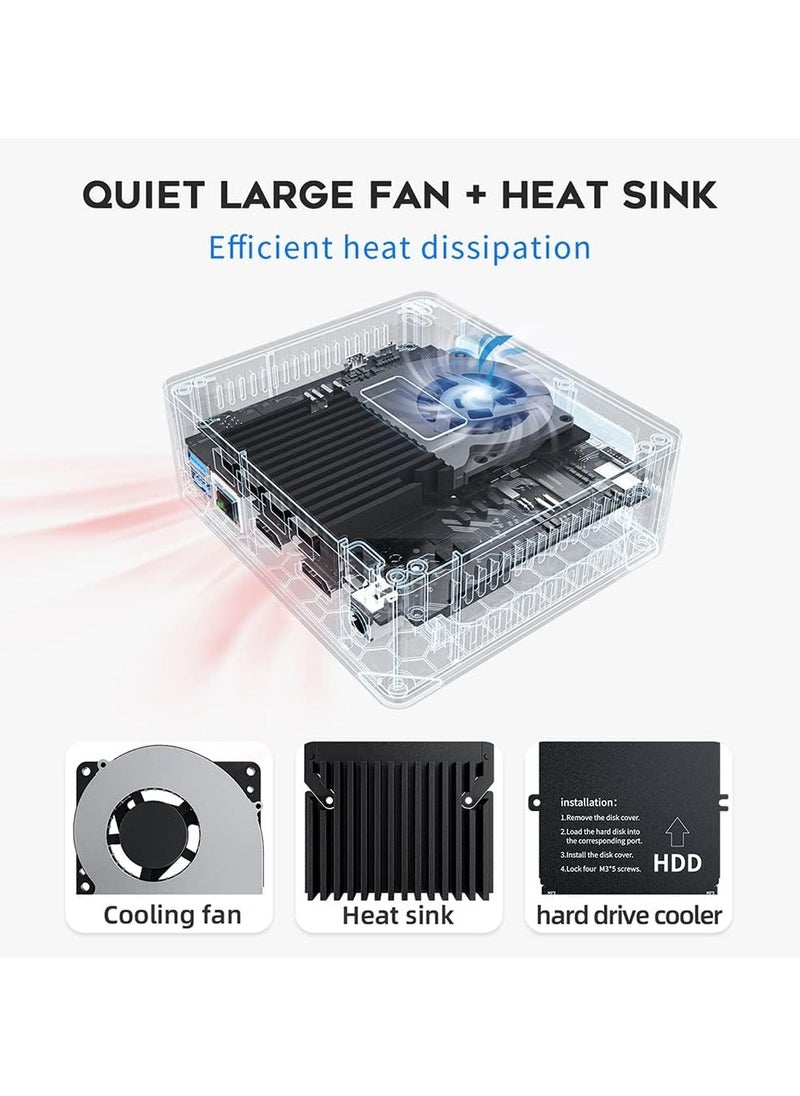 Beelink - Mini S Mini PC Computers Desktop Windows 11 Pro，8GB DDR4 RAM 256GB SSD，Intel 11th Gen 4-Cores 2.9Ghz N5095, Dual HDMI 4K 60Hz/Gigabit Ethernet/WiFi/BT, Support 2.5 inch HDD - Image 1