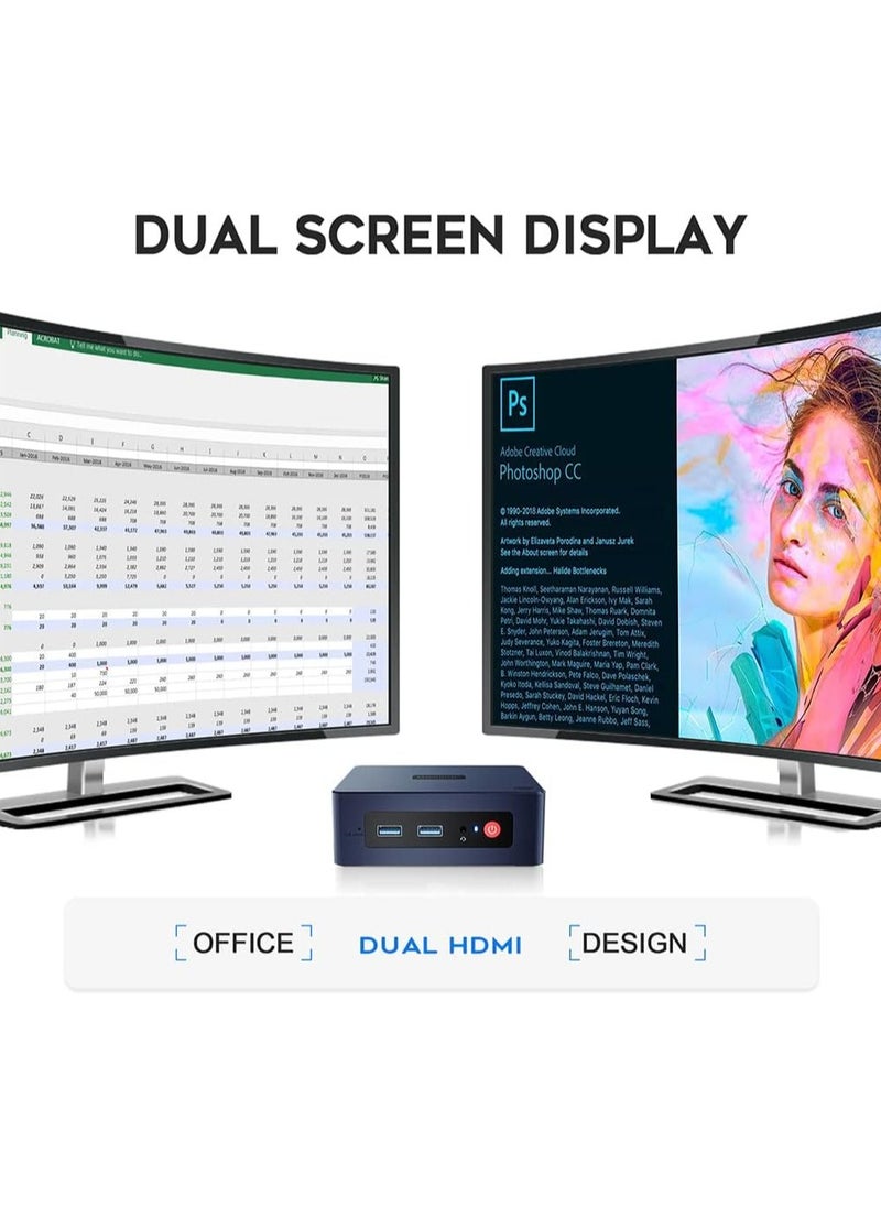 Mini S Mini PC Computers Desktop Windows 11 Pro，8GB DDR4 RAM 256GB SSD，Intel 11th Gen 4-Cores 2.9Ghz N5095, Dual HDMI 4K 60Hz/Gigabit Ethernet/WiFi/BT, Support 2.5 inch HDD - pzsku/Z45CBCA51C595B3233F68Z/45/_/1699092860/7852ec77-ecfc-4a4f-9ffb-0ebda7b2544e