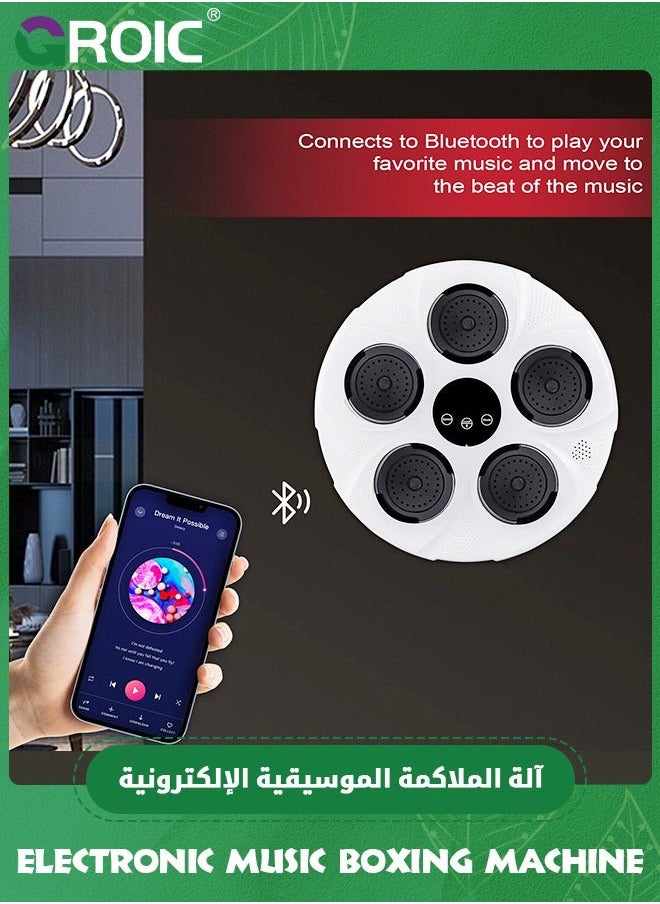 جرويك آلة الملاكمة الموسيقية الإلكترونية مع قفازات الملاكمة، وسادات الموسيقية، معدات اللكم للتدريب على مثبتة الحائط، للمنزل والداخل وصالة الألعاب الرياضية  - Image 5