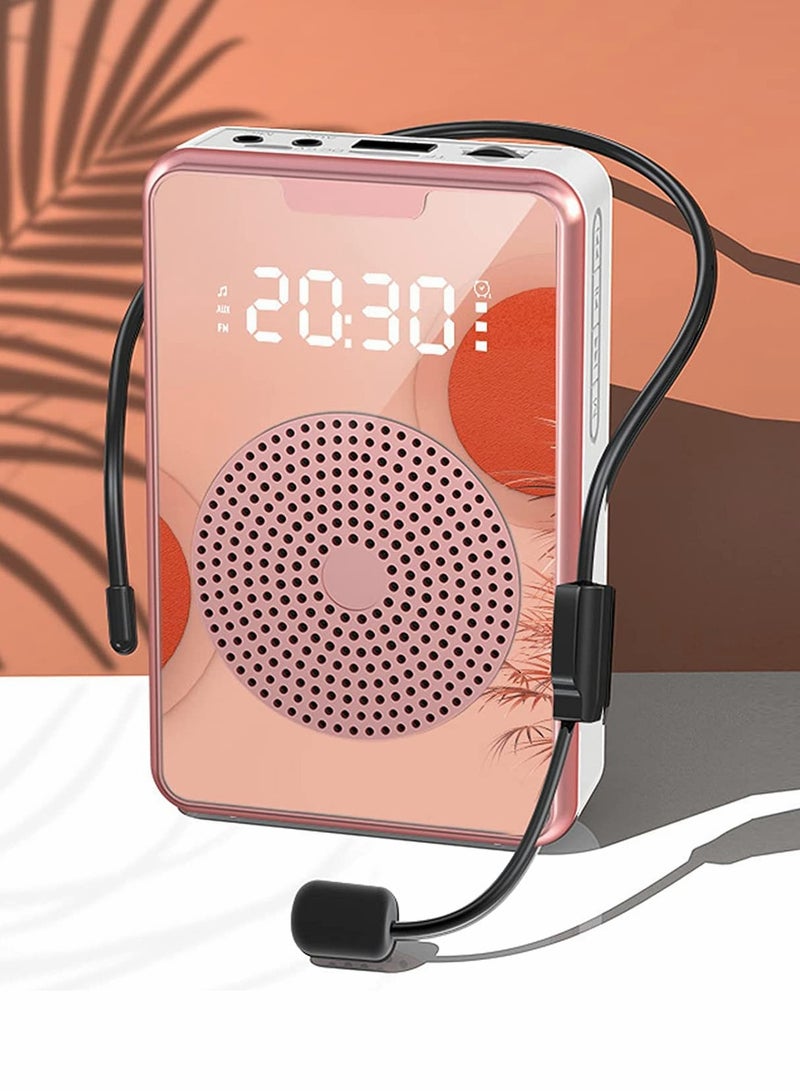 Portable Voice Amplifier with Microphone Headset, Ultralight Portable Mini Rechargeable Personal Speaker - Image 1