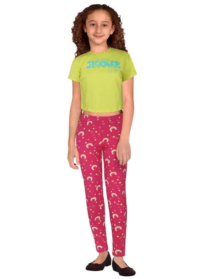 Allen Solly - Allen Solly Junior Girl's Leggings (Pack of 2) (AGLGERGF727719_Black_12) - Image 1