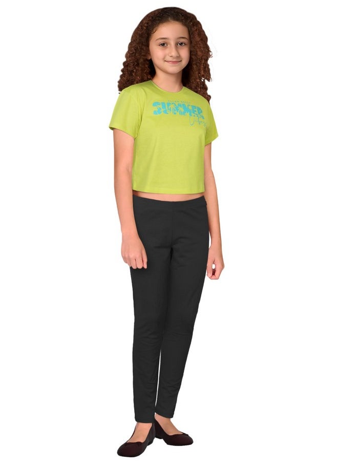 Allen Solly - Allen Solly Junior Girl's Leggings (Pack of 2) (AGLGERGF727719_Black_12) - Image 1
