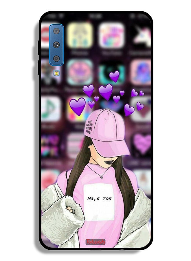 Tolwak Samsung Galaxy A7 (2018) Protective Case Cover Anti Social Club - Image 1