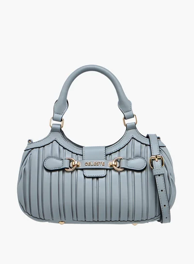 Celeste Pleated Tote Bag with Zip Closure