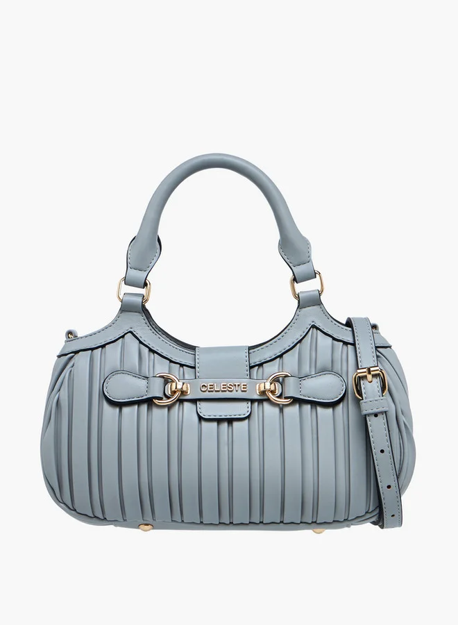 Celeste Pleated Tote Bag with Zip Closure