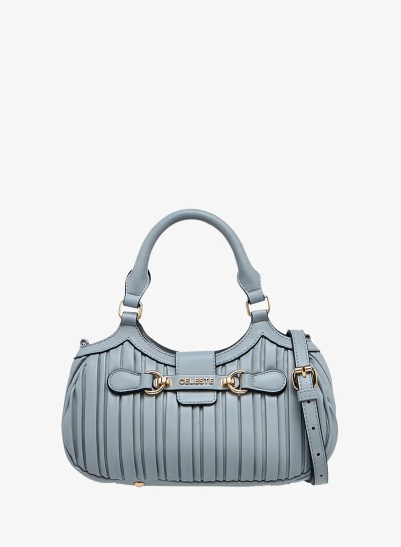 Celeste Pleated Tote Bag with Zip Closure
