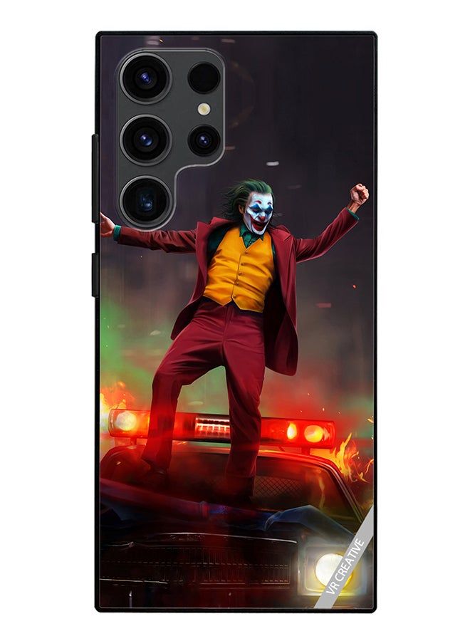 VR CREATIVE Protective Case Cover For Samsung Galaxy S24 Ultra Joker Over A Car With His Evil Laugh Design Multicolour - Image 1