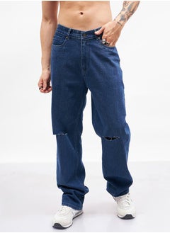 Knee Slit Relaxed Fit Jeans by Styli