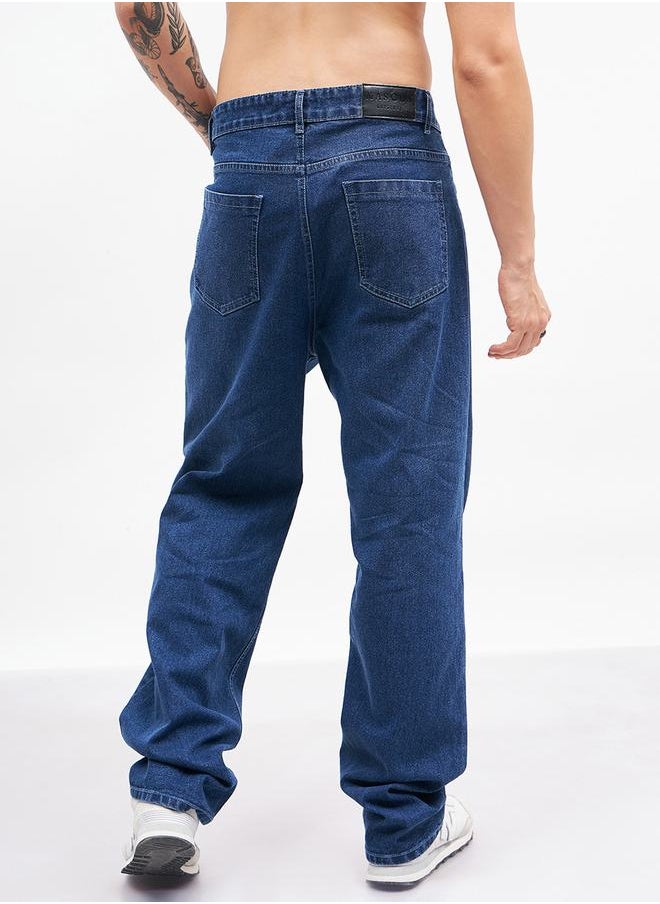 Mascln Sassafras - Knee Slit Relaxed Fit Jeans by Styli - Image 1