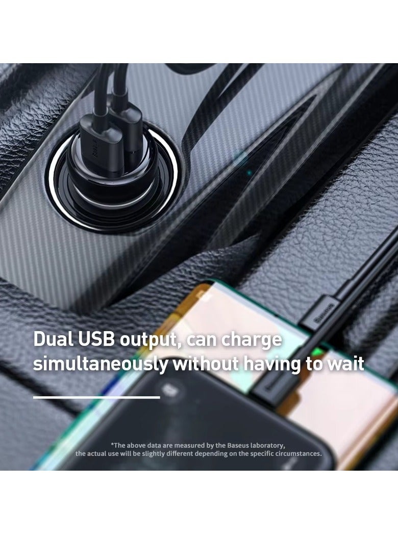 Baseus Universal Wireless Car Charger MP3 with Bluetooth 5.0, Dual USB 5V/3.1A Fast Charging, FM Transmitter 87.5-108MHz, Hands-Free Calling, LED Battery Voltage Display, Supports iPhone, Samsung, Huawei, Xiaomi, TF Card and USB Disk up to 32GB, 12-24V Car Charger - Image 5
