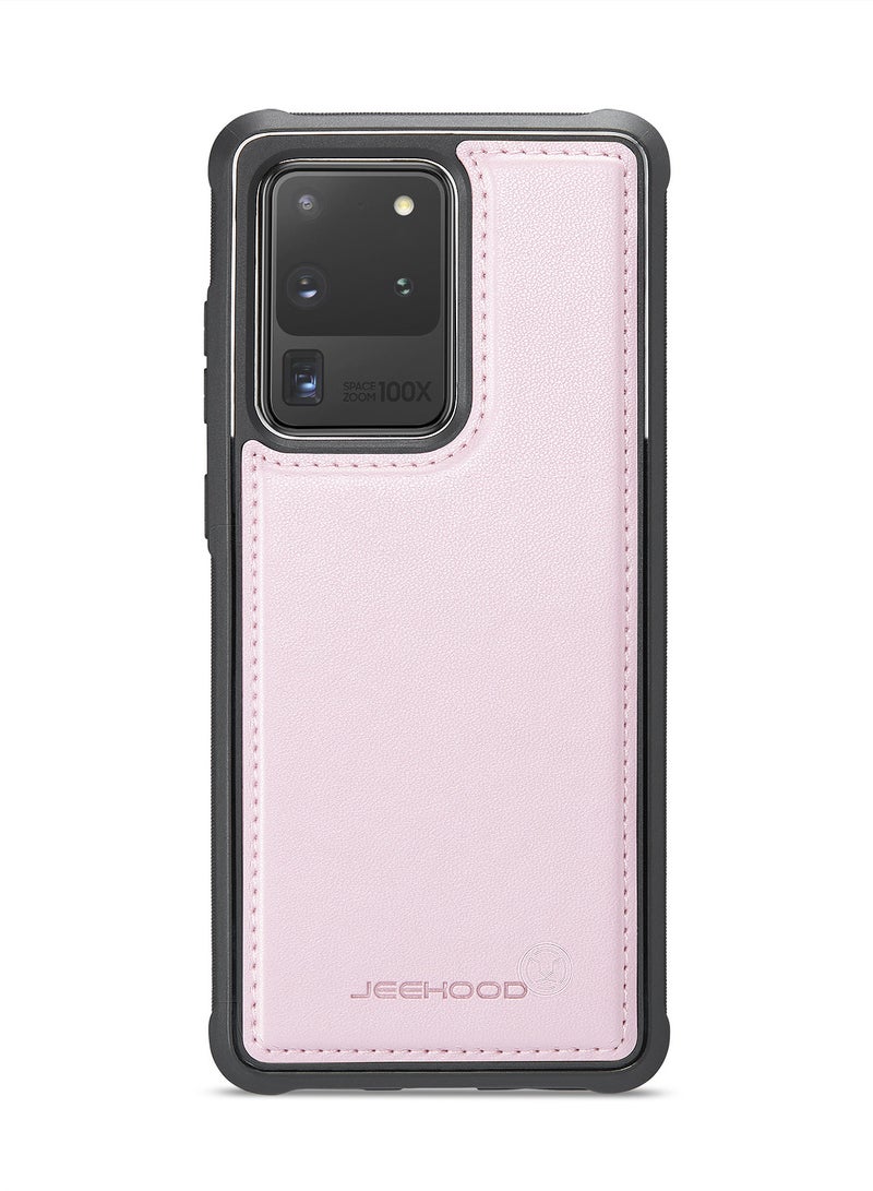 جيهود كيس مي جراب موبايل متوافق مع سامسونج جالاكسي اس 20 الترا فاخر من جلد البولي يوريثين غطاء خلفي متوافق مع سامسونج جالاكسي اس 20 الترا - وردي - Image 3