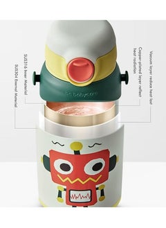 Babycare Babycare - 3-in-1 BPA-Free Leak-Proof Insulated Vacuum Bottle with Straw, Monster Design – 600 ml  - Image 4