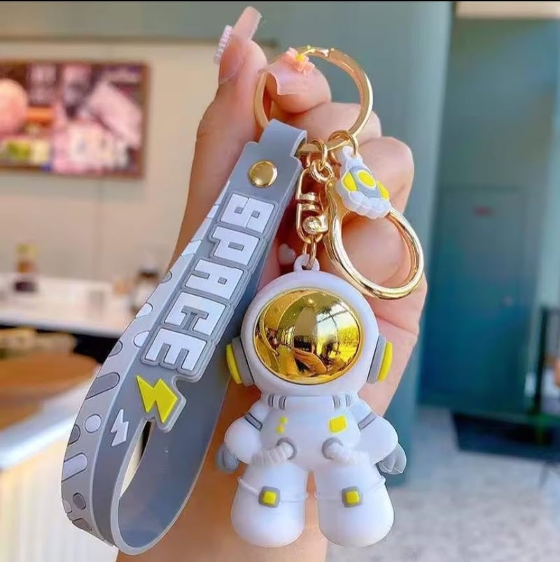 AEROSTARK Cartoon Characters Keychain for Girls Boys, Cute Silicon Keychains Accessories Keyring Key Purse Backpack Car Charms for Kids Gifts (Astro Grey) Multicolor - Image 5
