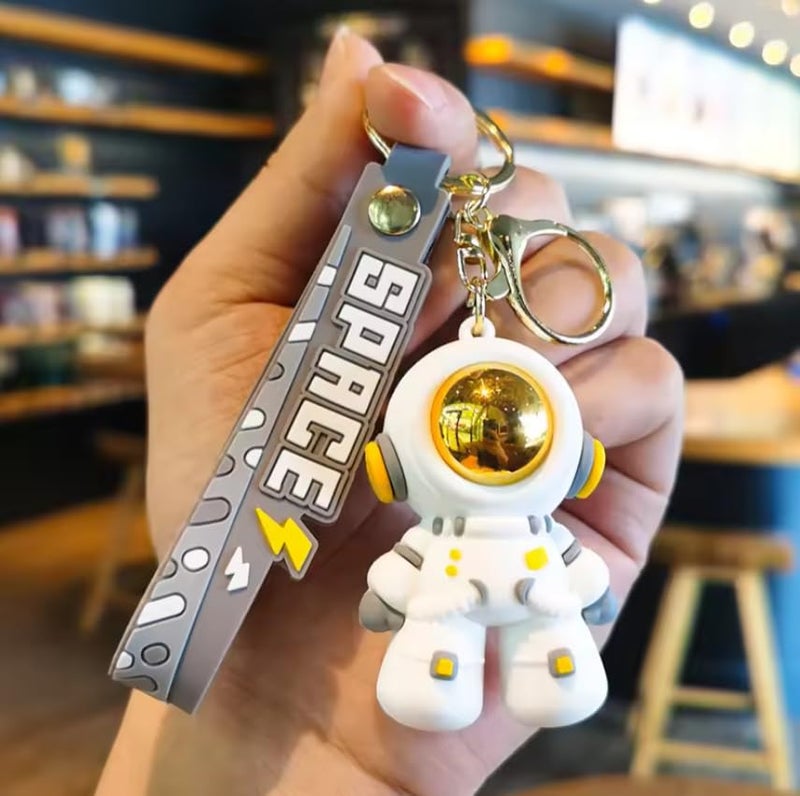 AEROSTARK Cartoon Characters Keychain for Girls Boys, Cute Silicon Keychains Accessories Keyring Key Purse Backpack Car Charms for Kids Gifts (Astro Grey) Multicolor - Image 1