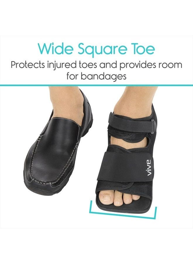 VIVE Post Op Shoe - Lightweight Medical Walking Boot with Adjustable Strap - Orthopedic Recovery Cast Shoe for Post Surgery, Fractured Foot, Injured Toes, Stress Fracture, Sprains - Left or Right Foot  - Image 5