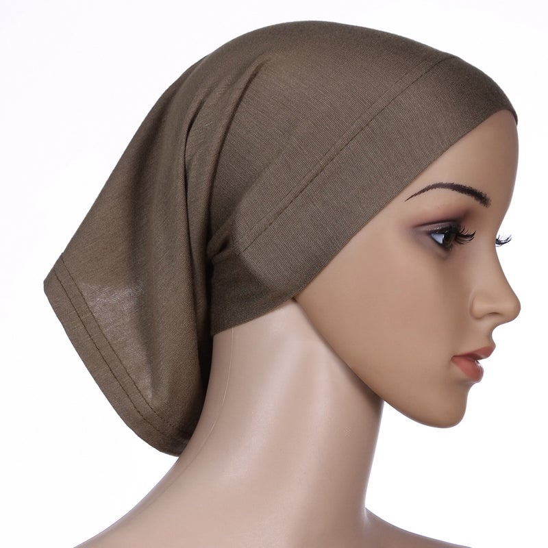 Silky Cotton Hijab Cap TC301 Coffee 