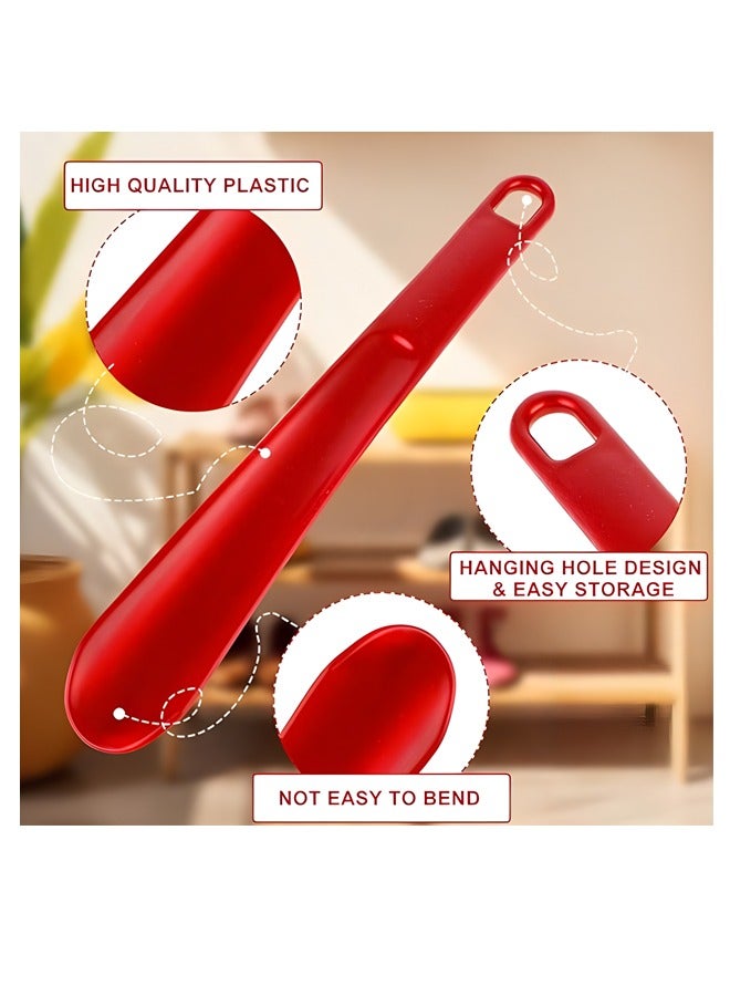 25cm Shoe Horn Long Handled,Lazy Shoe Helper，2 Pieces Shoe Horns with Hanging Holes，Extra Long Shoe Horns for Men Women the Elderly, - Image 3