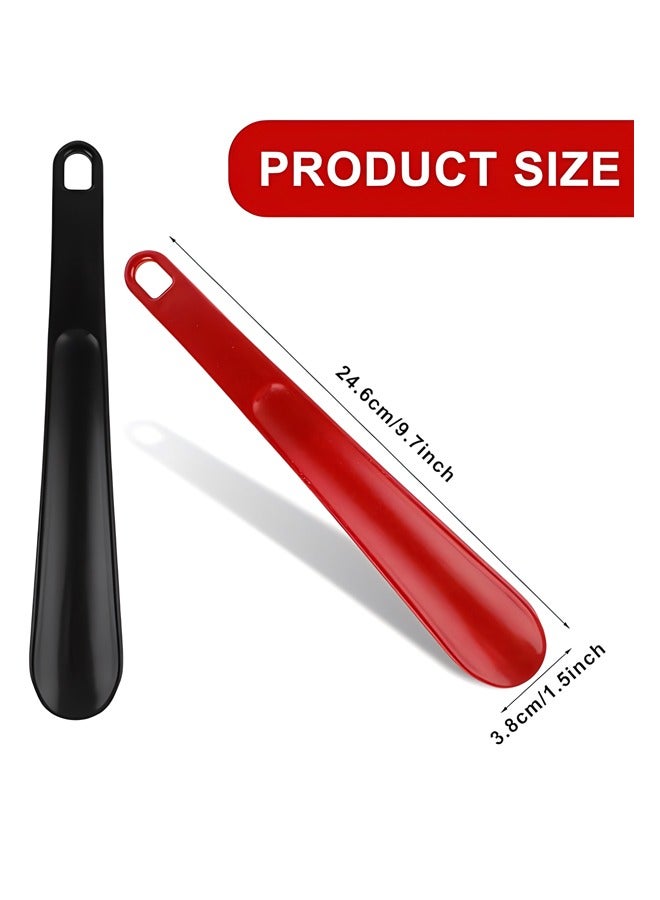 25cm Shoe Horn Long Handled,Lazy Shoe Helper，2 Pieces Shoe Horns with Hanging Holes，Extra Long Shoe Horns for Men Women the Elderly, - Image 2