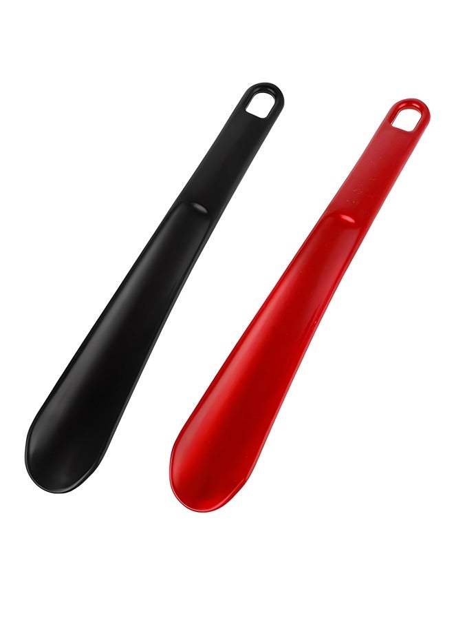 25cm Shoe Horn Long Handled,Lazy Shoe Helper，2 Pieces Shoe Horns with Hanging Holes，Extra Long Shoe Horns for Men Women the Elderly, - Image 1