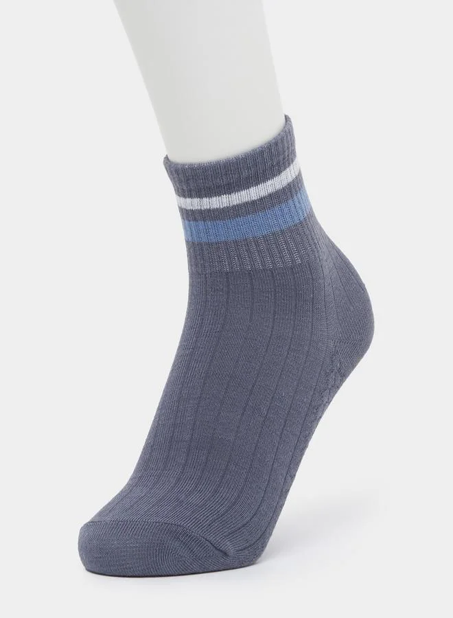 Styli Set of 5 - Striped Cuff Quarter Socks