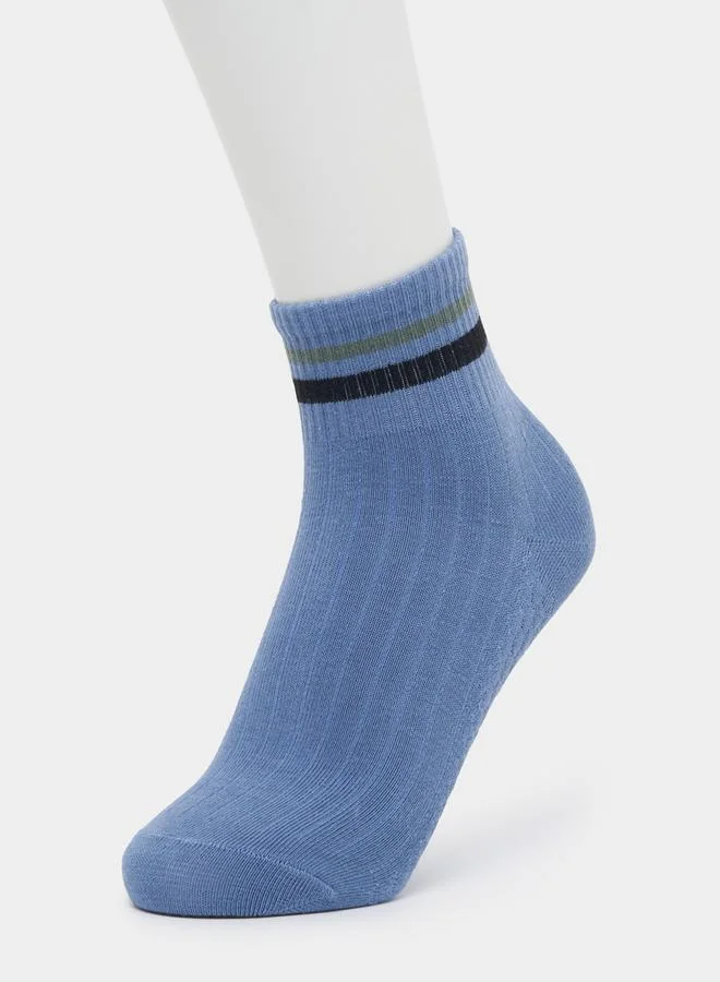 Styli Set of 5 - Striped Cuff Quarter Socks