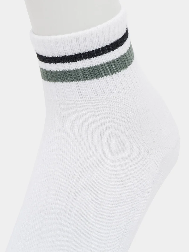 Styli Set of 5 - Striped Cuff Quarter Socks