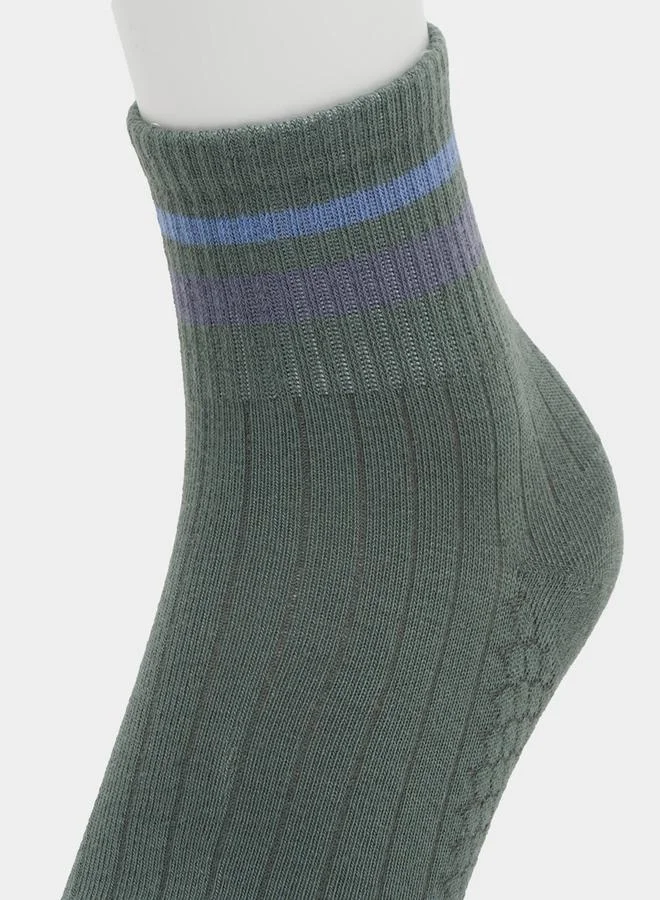 Styli Set of 5 - Striped Cuff Quarter Socks
