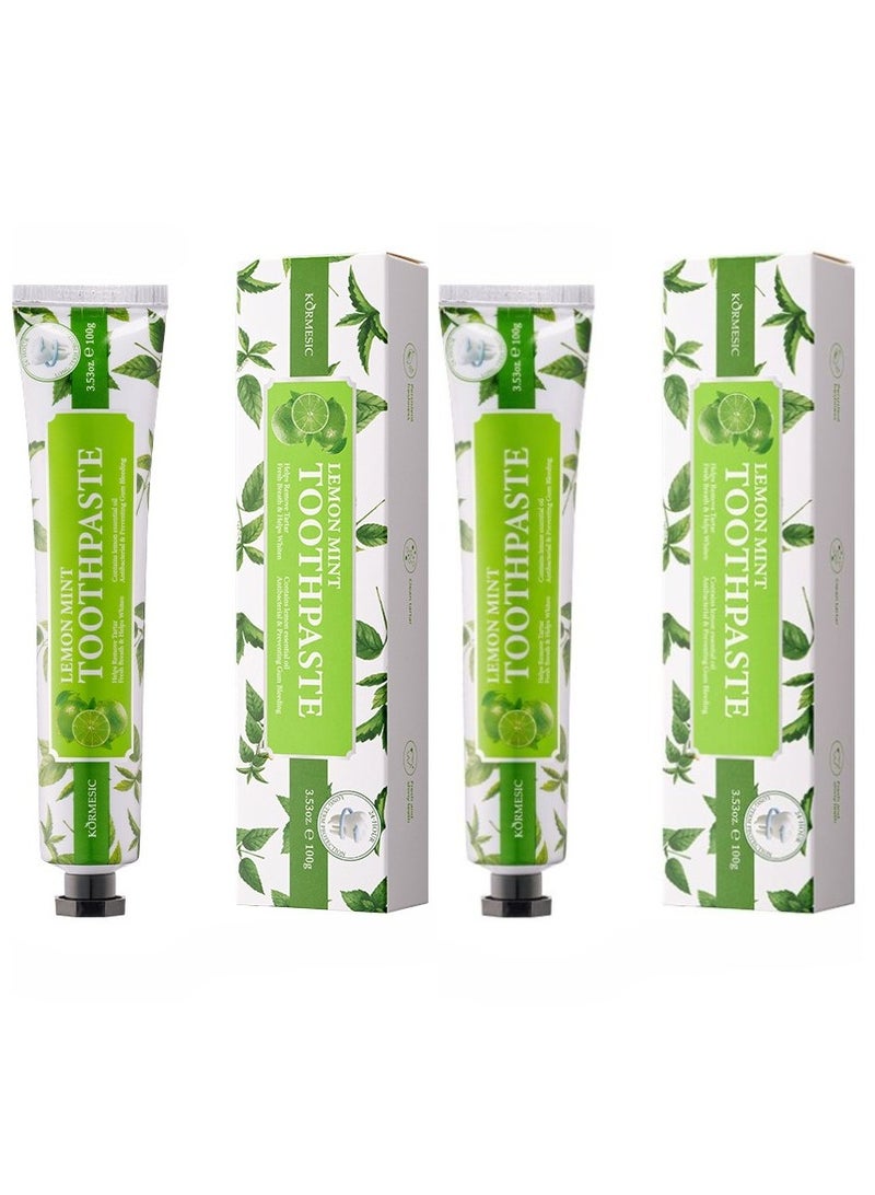 Kormesic 2-Pack Lemon Mint Toothpaste 100g - Image 1