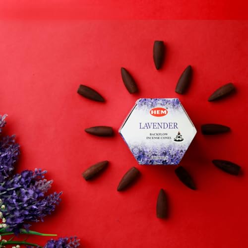 HEM Lavender Backflow Incense Cones – Pack of 40 Brown Cones | Long-Lasting Floral Aroma for Positivity, Relaxation & Sleep | Wood Powder Aromatherapy for Stress Relief & Air Purification - Image 5