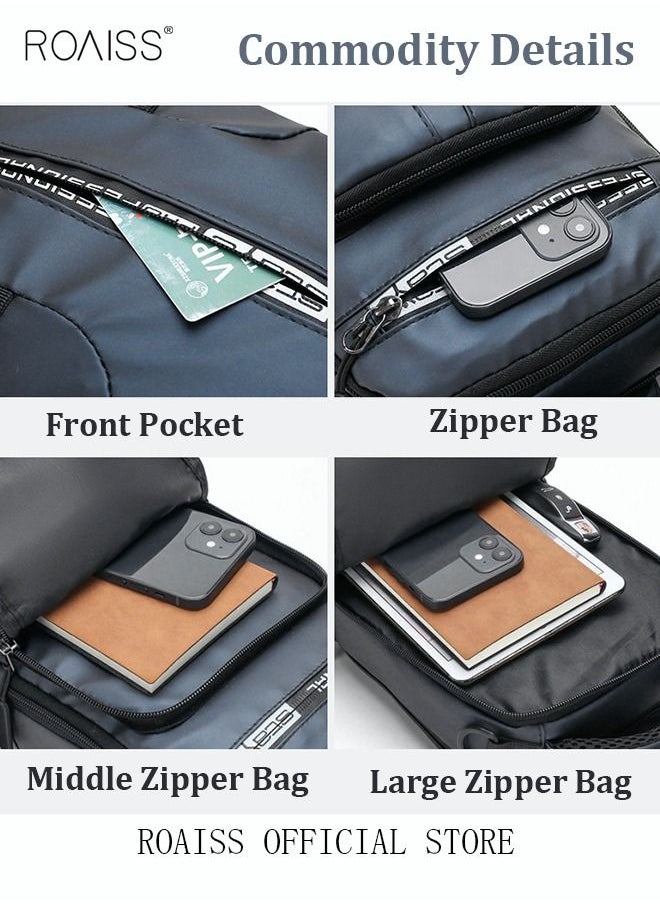 roaiss - Men Crossbody Sling Bag Travel Chest Bags with USB Charging Port Waterproof Casual Daypack Outdoor Sling Bag Hiking Backpack for Men Outdoor Travel Business Casual Work Office - Image 1