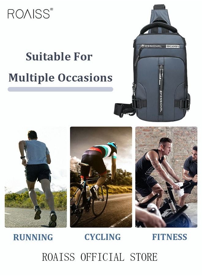 roaiss - Men Crossbody Sling Bag Travel Chest Bags with USB Charging Port Waterproof Casual Daypack Outdoor Sling Bag Hiking Backpack for Men Outdoor Travel Business Casual Work Office - Image 1
