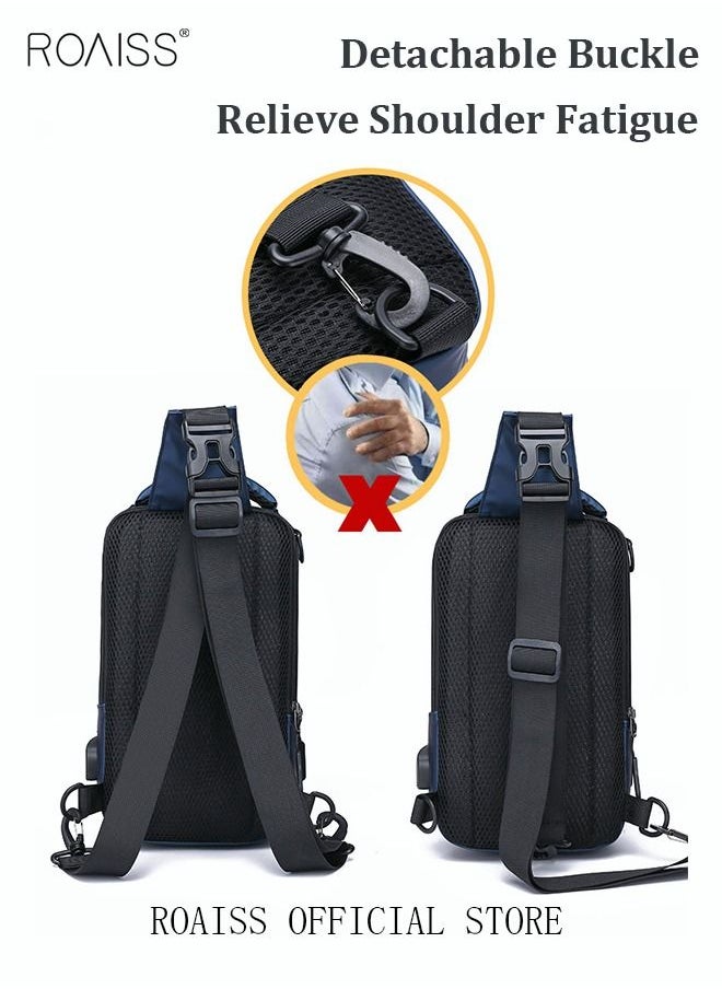roaiss - Men Crossbody Sling Bag Travel Chest Bags with USB Charging Port Waterproof Casual Daypack Outdoor Sling Bag Hiking Backpack for Men Outdoor Travel Business Casual Work Office - Image 1