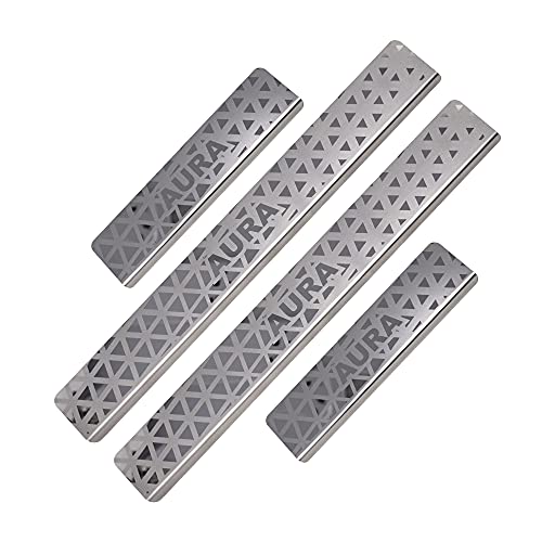 Galio GFX Car Door Sill Guard - Stainless Steel, Protects Painted Edges from Scuffs or Scratches Compatible with Aura Set of 4Pcs (After-Market) Model - 2020 Onwards - Image 1