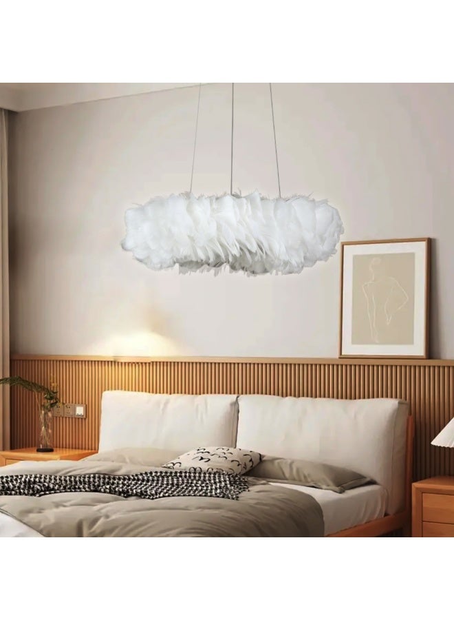 Hummer Modern white feather chandelier E27*6L, diameter 50 cm - Image 2