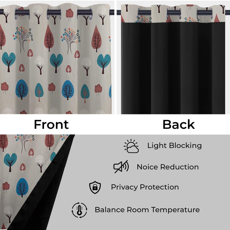 BFAM Kids Blackout Curtains 7 feet Set of 1 – 100% Room Darkening, Thermal Insulated, Noise Reducing, Cute Animal & Rainbow Prints, Eyelet Curtains for Playroom, Bedroom & Nursery, Pack of 1 Curtain - Image 4