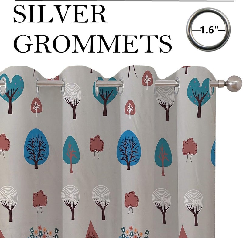 BFAM Kids Blackout Curtains 7 feet Set of 1 – 100% Room Darkening, Thermal Insulated, Noise Reducing, Cute Animal & Rainbow Prints, Eyelet Curtains for Playroom, Bedroom & Nursery, Pack of 1 Curtain - Image 3