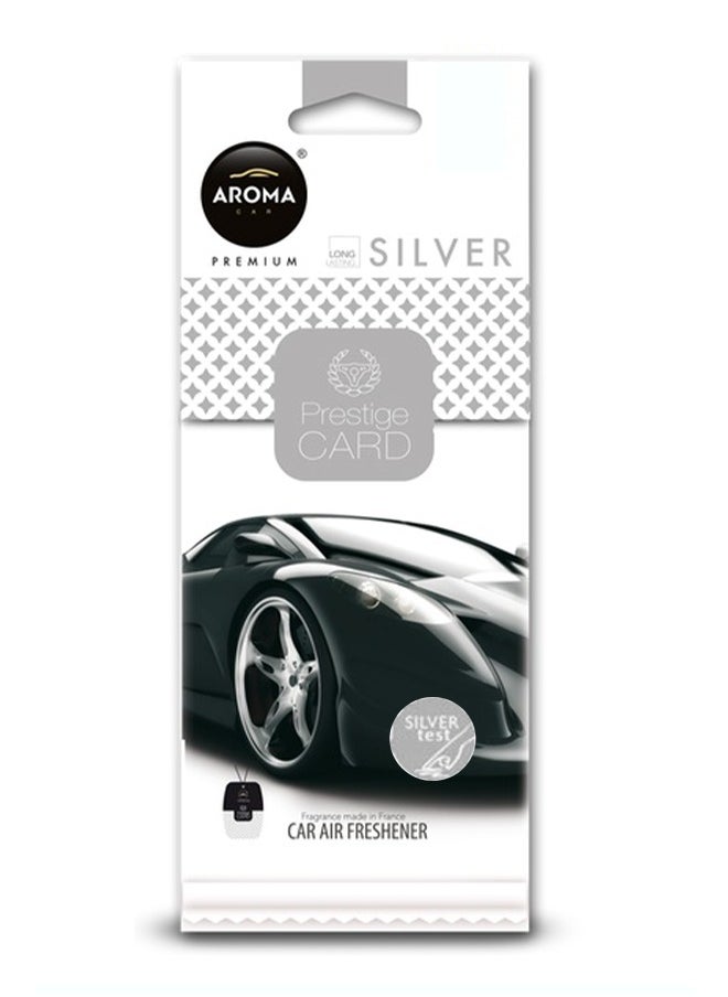 Aroma Cellulose Prestige Card Car Air Freshener Silver  - Image 1