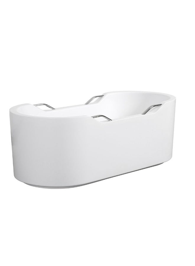 DANUBE HOME Milano Plus Maud Freestanding Bathtub (170X78X58) Cm - White Finish Acrylic Free Standing Bath Tub Contemporary Soaking Tub Luxury Spacious, Non-Slip, Waterfall Tub For Modern Bathroom - Image 2