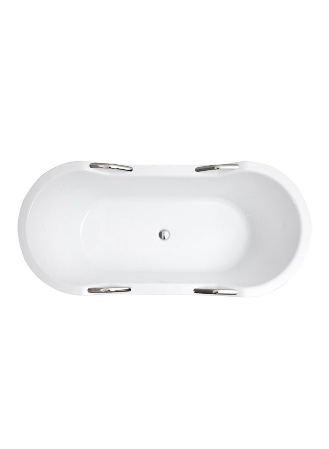 DANUBE HOME Milano Plus Maud Freestanding Bathtub (170X78X58) Cm - White Finish Acrylic Free Standing Bath Tub Contemporary Soaking Tub Luxury Spacious, Non-Slip, Waterfall Tub For Modern Bathroom - Image 5